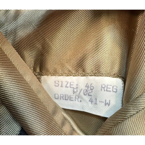 Bill Blass Mens Plaid Blazer Jacket Size 46 Reg Tan Checkered Wool Blend - Picture 4 of 14